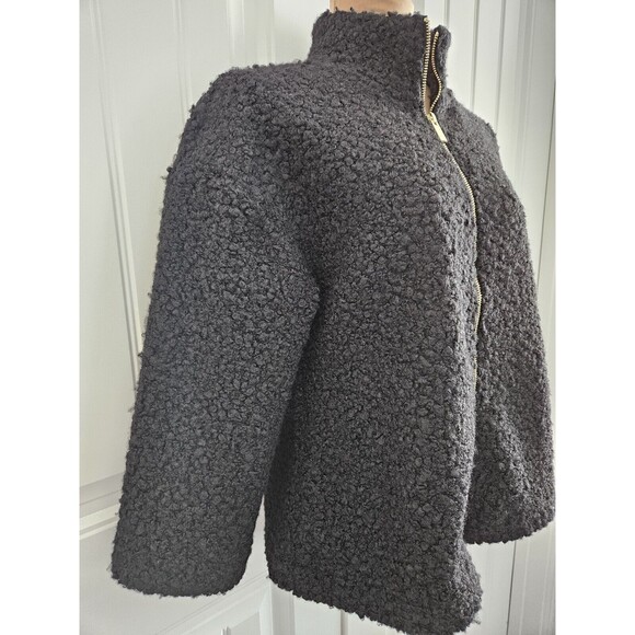 Anne Klein Black Fuzzy Zippered Sweater Jacket Sz S NWT cottage classic - Picture 3 of 11